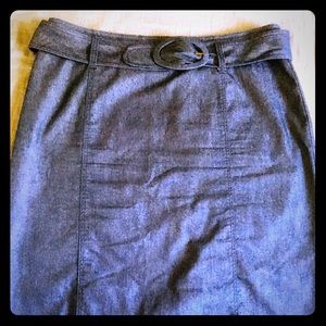 Light Denim Skirt w/ Buckle